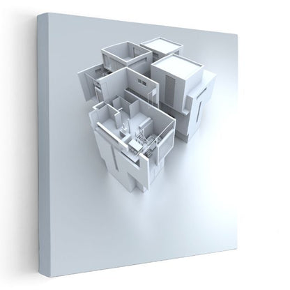 Mimar - Modüler Yapı Planı Kanvas Tablo