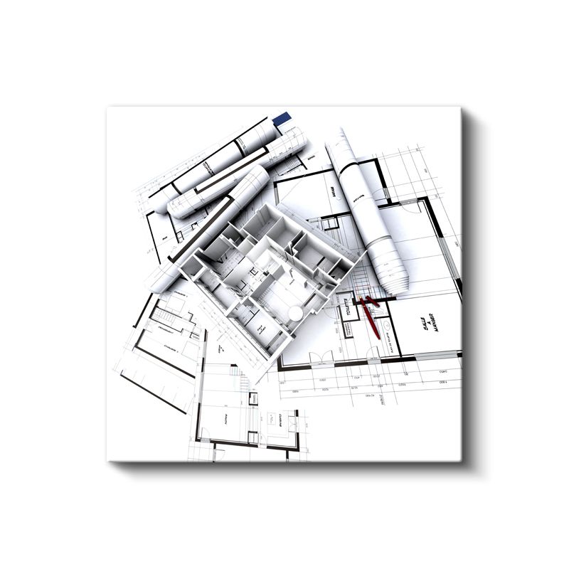 Mimar - Proje Planları ve Çizimleri Kanvas Tablo