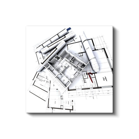 Mimar - Proje Planları ve Çizimleri Kanvas Tablo