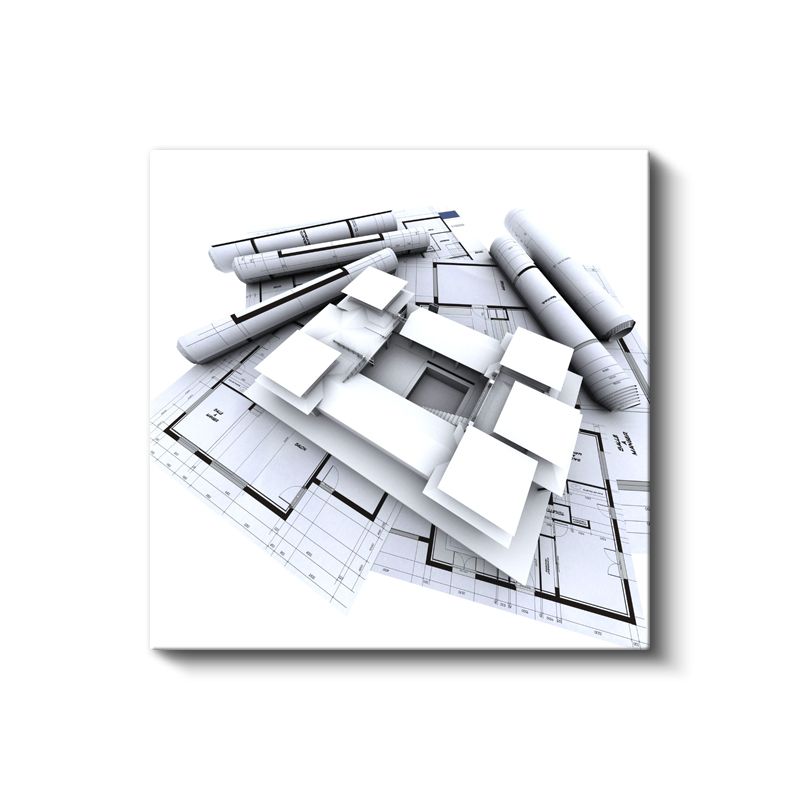 Mimar - 3D Bina Modeli ve Detaylı Planlar Kanvas Tablo