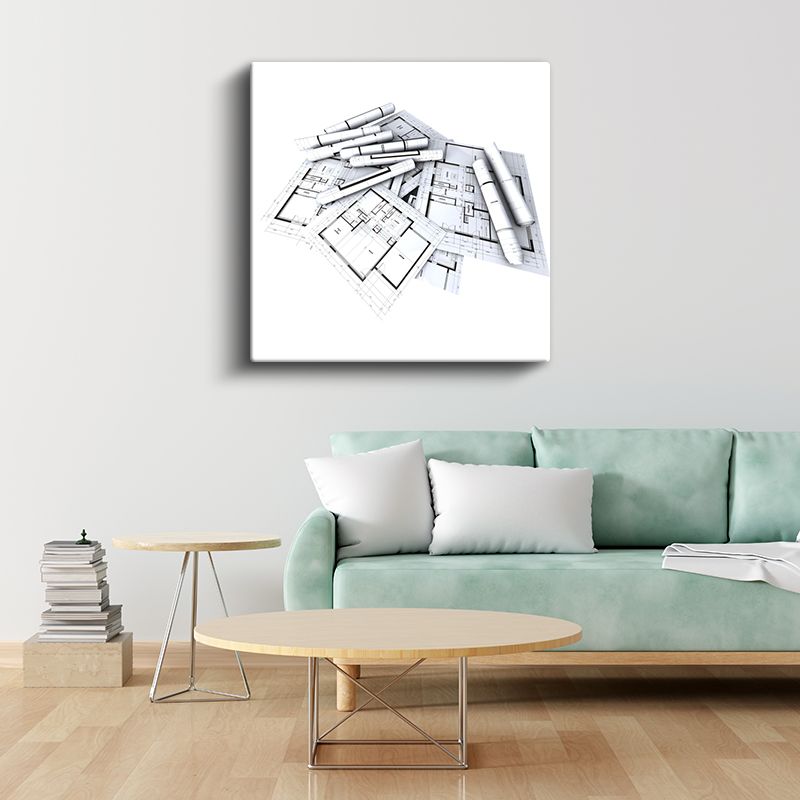 Mimar - Teknik Çizim ve Planlar Kanvas Tablo