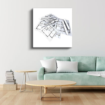 Mimar - Teknik Çizim ve Planlar Kanvas Tablo