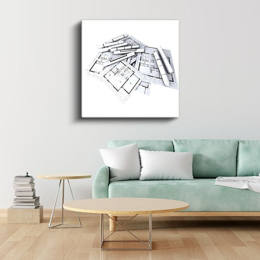 Mimar - Teknik Çizim ve Planlar Kanvas Tablo