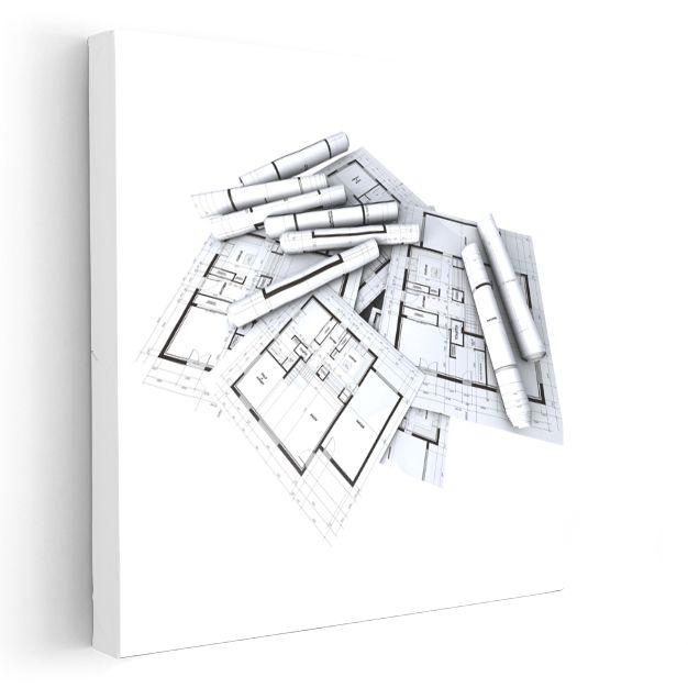Mimar - Teknik Çizim ve Planlar Kanvas Tablo