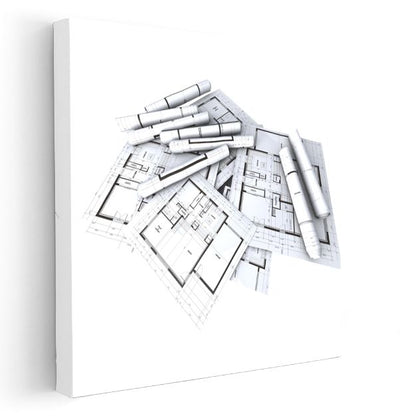 Mimar - Teknik Çizim ve Planlar Kanvas Tablo