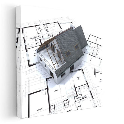 Mimar - Ev Projesi ve Mimari Plan Kanvas Tablo