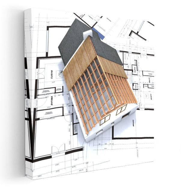 İnşaat Mühendisi - Çatı Konstrüksiyonu ve Yapı Tasarımı Kanvas Tablo