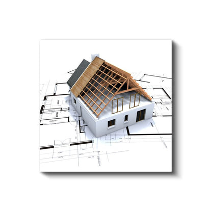 Mimar - Çatı İskeleti ve Yapı Detayları Kanvas Tablo