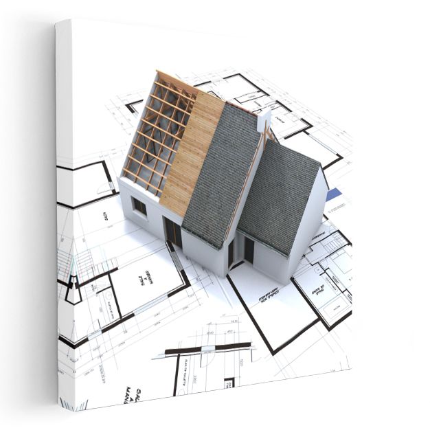İnşaat Mühendisi - Konut Projesi ve Teknik Çizim Kanvas Tablo