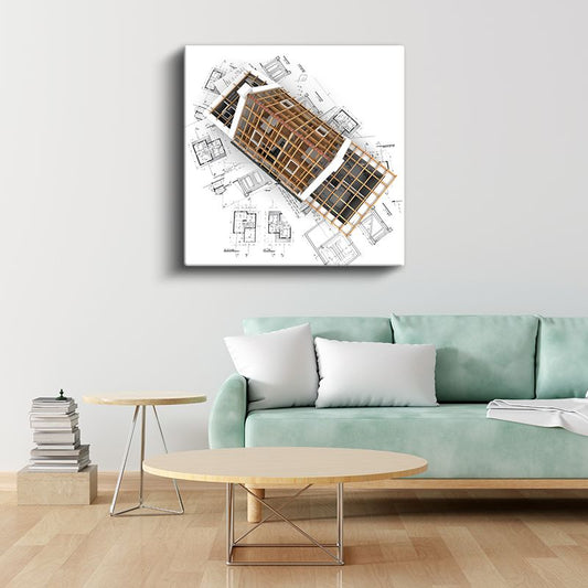 İnşaat Mühendisi - Ahşap Konstrüksiyon ve Yapı İskeleti Kanvas Tablo