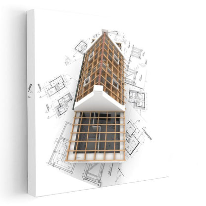 Mimar - Bina Tasarımı ve Proje Planları Kanvas Tablo