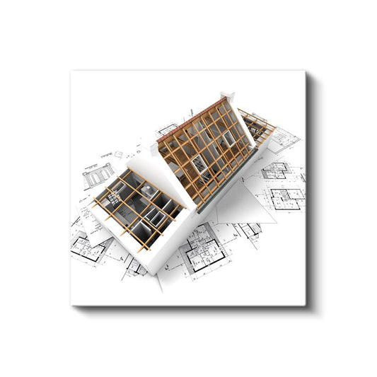 Mimar - Modern Konut Projesi ve Kat Planları Kanvas Tablo