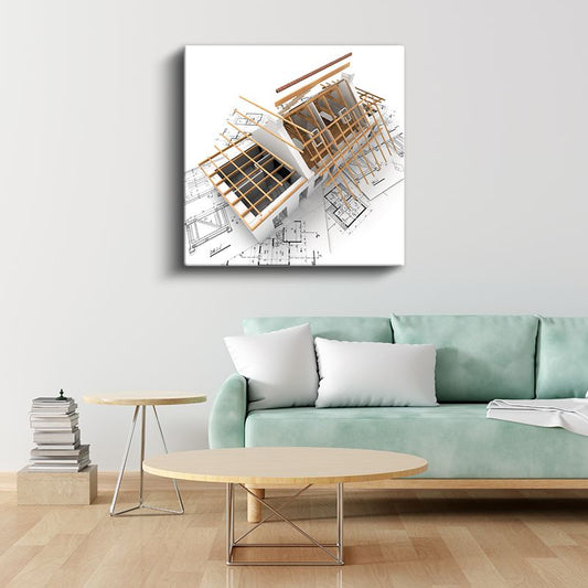 İnşaat Mühendisi - Ahşap İskelet Yapı Sistemleri Kanvas Tablo