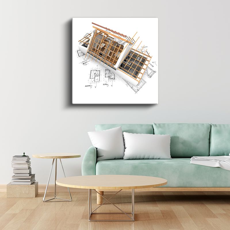 İnşaat Mühendisi - Çatı Konstrüksiyonu ve Yapı Detayları Kanvas Tablo