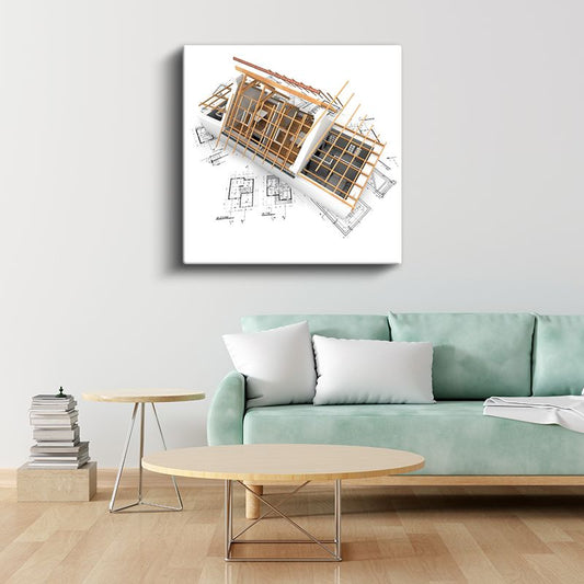 İnşaat Mühendisi - Çatı Konstrüksiyonu ve Yapı Detayları Kanvas Tablo