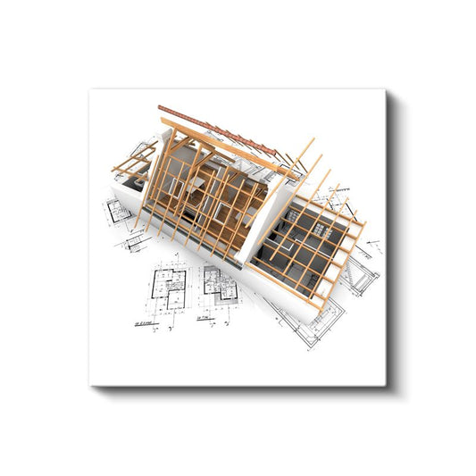 İnşaat Mühendisi - Çatı Konstrüksiyonu ve Yapı Detayları Kanvas Tablo