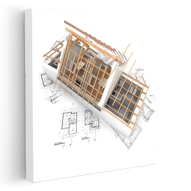İnşaat Mühendisi - Çatı Konstrüksiyonu ve Yapı Detayları Kanvas Tablo