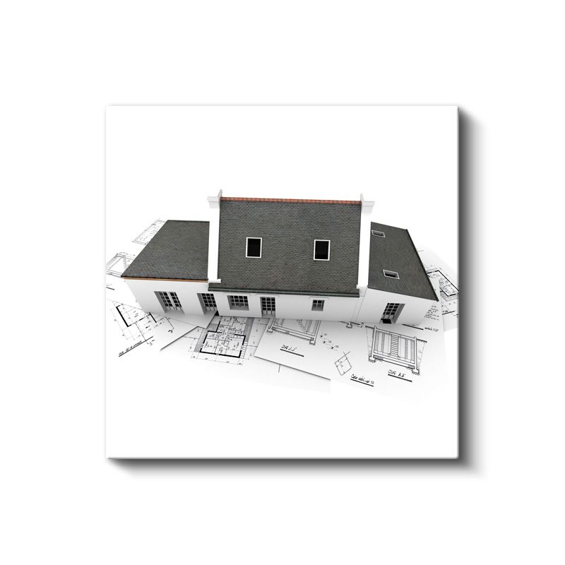 Mimar - Klasik Villa Tasarımı ve Teknik Çizimler Kanvas Tablo