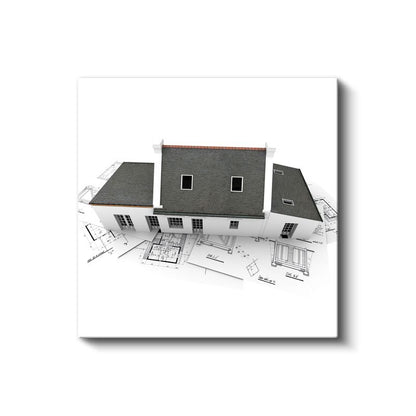 Mimar - Klasik Villa Tasarımı ve Teknik Çizimler Kanvas Tablo