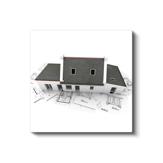 Mimar - Klasik Villa Tasarımı ve Teknik Çizimler Kanvas Tablo