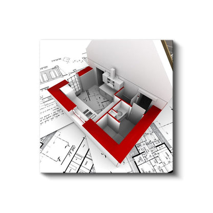 İç Mimar - Daire Yerleşim Planı ve Bölümlendirme Kanvas Tablo