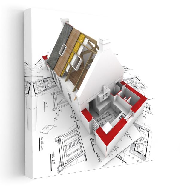 İç Mimar - Çatı Katı Tasarımı ve Mekan Organizasyonu Kanvas Tablo