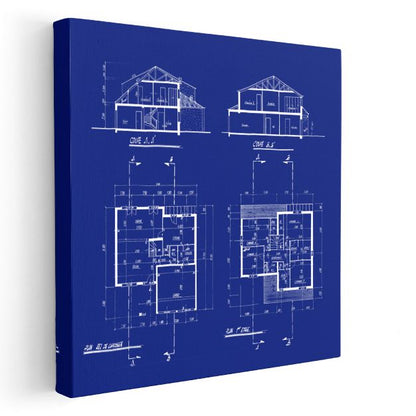 Mimar - Teknik Çizimler ve Yapı Kesitleri Kanvas Tablo