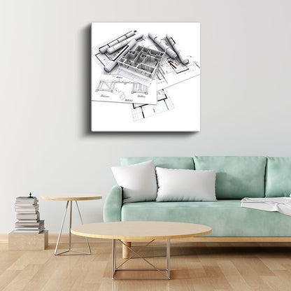 Mimar - Detaylı Bina Tasarımı Kanvas Tablo