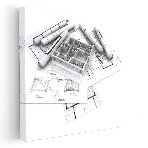 Mimar - Detaylı Bina Tasarımı Kanvas Tablo