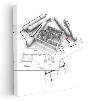 Mimar - Detaylı Bina Tasarımı Kanvas Tablo
