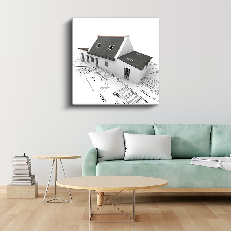 İnşaat Mühendisi - Yapı Projesi Kanvas Tablo