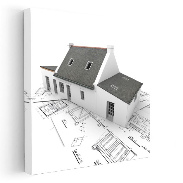 İnşaat Mühendisi - Yapı Projesi Kanvas Tablo