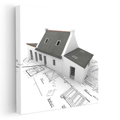 İnşaat Mühendisi - Yapı Projesi Kanvas Tablo