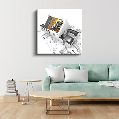 Mimar - Modern Konut Projesi Kanvas Tablo