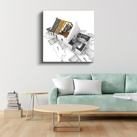 Mimar - Modern Konut Projesi Kanvas Tablo