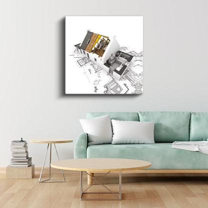 Mimar - Detaylı Yapı Tasarımı Kanvas Tablo