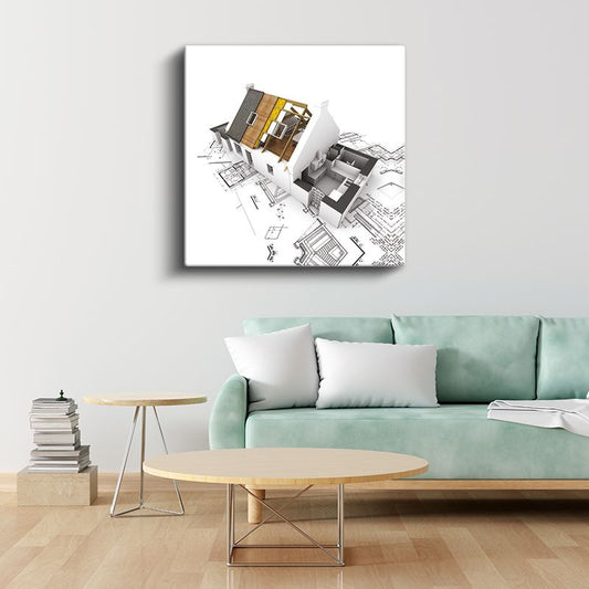Mimar - Detaylı Yapı Tasarımı Kanvas Tablo