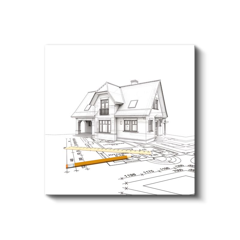 Mimar - Eskiz ve Plan Çalışması Kanvas Tablo