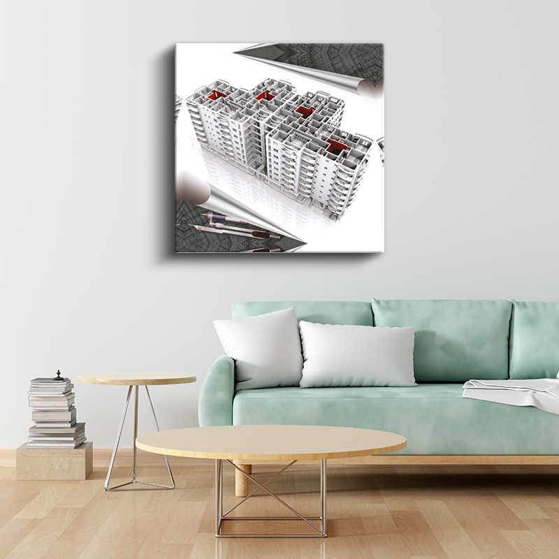 İnşaat Mühendisi - Apartman Kompleksi Tasarımı Kanvas Tablo