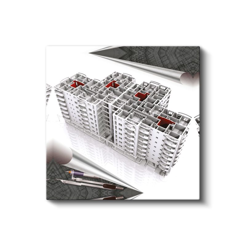 İnşaat Mühendisi - Apartman Kompleksi Tasarımı Kanvas Tablo
