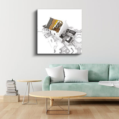 Mimar - Ev Tasarımı ve Planlaması Kanvas Tablo
