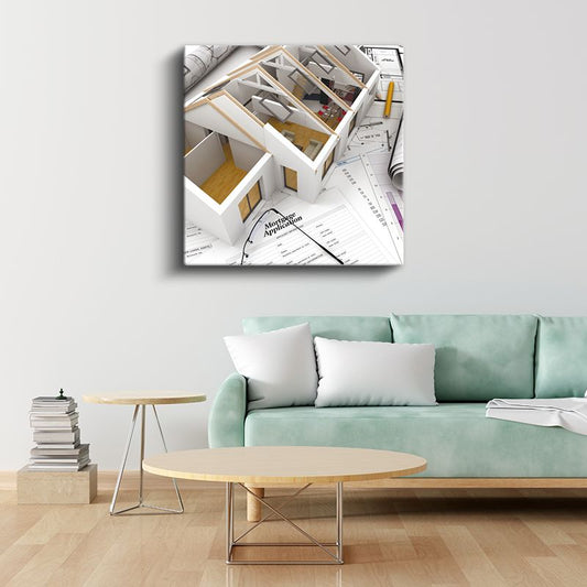 Emlak Danışmanı - İpotek ve Ev Planı Kanvas Tablo