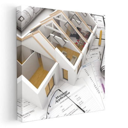 Emlak Danışmanı - İpotek ve Ev Planı Kanvas Tablo