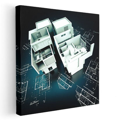 Mimar - Yenilikçi Modern Konut Tasarımı ve Sürdürülebilir Mimari Kanvas Tablo