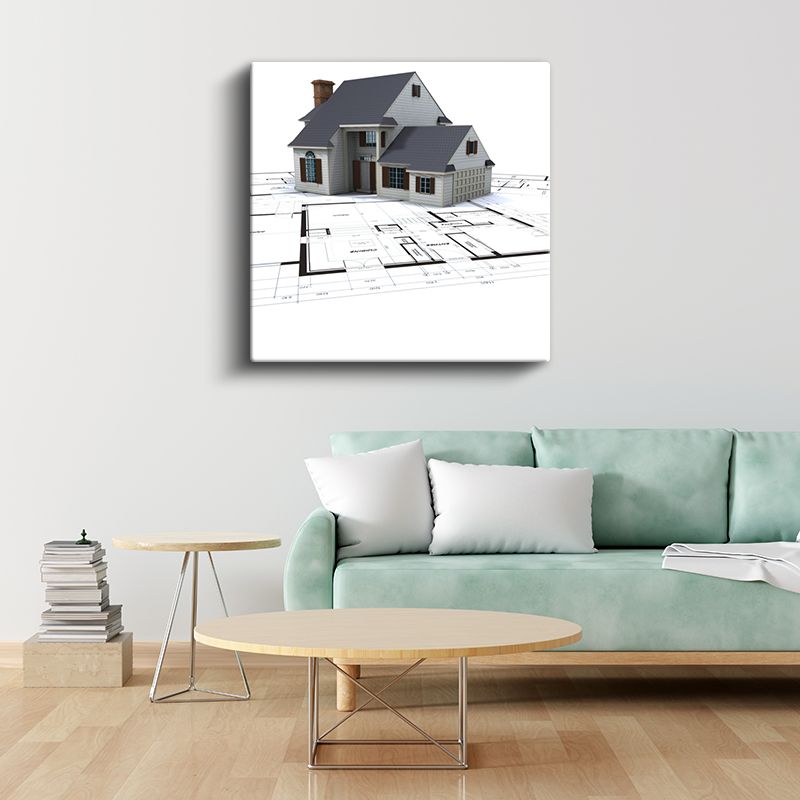 İnşaat Mühendisi - Klasik Villa Projesi Kanvas Tablo