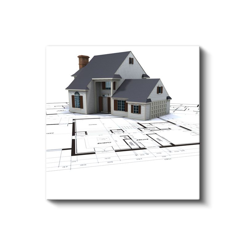 İnşaat Mühendisi - Klasik Villa Projesi Kanvas Tablo