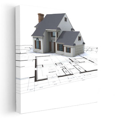 İnşaat Mühendisi - Klasik Villa Projesi Kanvas Tablo