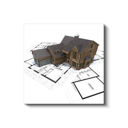 Mimar - Ahşap Ev Tasarımı Kanvas Tablo