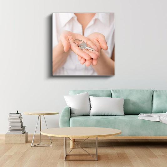 Emlakçı - Yeni Yuva Anahtarı Kanvas Tablo