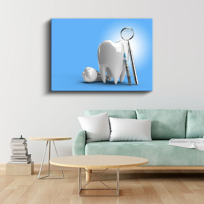 Diş Hekimi - İmplant Tedavisi Aletleri Kanvas Tablo